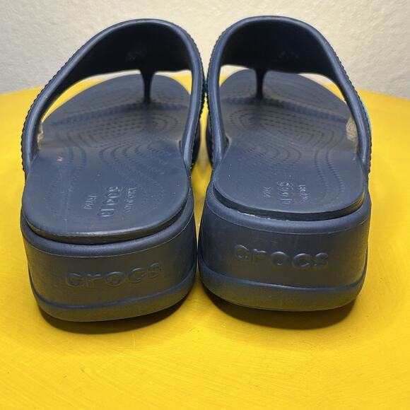 CROCS Monterey Bead Stripe Thong Comfort Sandals Flip Flops Women’s Size 9 Blue - Picture 7 of 14